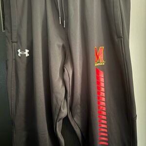 Under Armour Black Joggers with Red and Yellow Accents